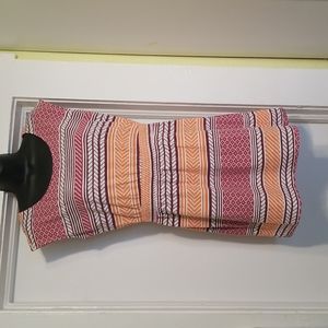 LOFT Petites Sleeveless T-Shirt Dress Stripes & Dots, ladies size MP